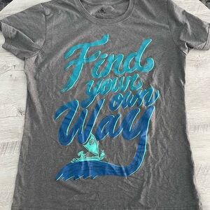 Gray Moana T-Shirt with Blue Graphic
